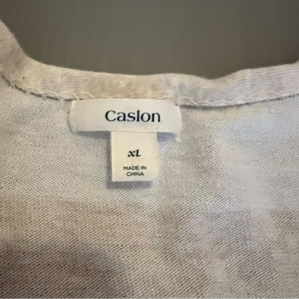 Caslon Women's Cardigan Sweater - Cream and Tan Stripes - Picture 3 of 4